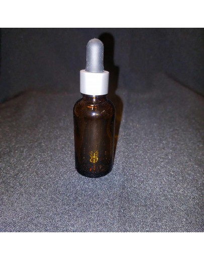 Fles glas amber bruin 30 ml din 18 met pipet a