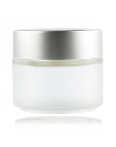 Pot mat glas met mat zilveren dop a 100 ml