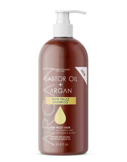 Shampoo met ricinusolie en arganolie Castor Oil & Argan 1L Tame Frizz Shampoo Two Oceans